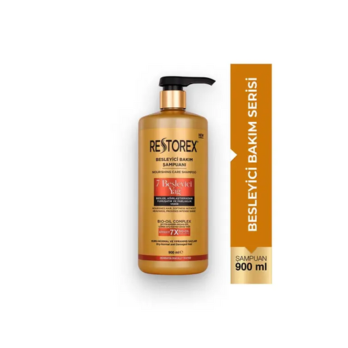 Restorex 7 Besleyici Yağ Şampuan 900 ml – Parlaklık ve İpeksi Yumuşaklık - Restorex ürünü