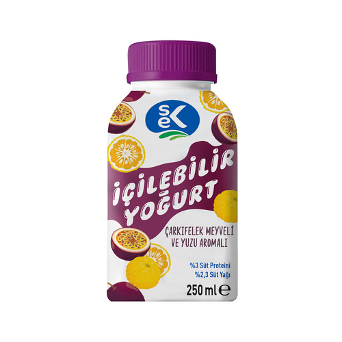 SEK Çarkıfelek Meyveli ve Yuzu Aromalı İçilebilir Yoğurt 250 ml - Sek ürünü