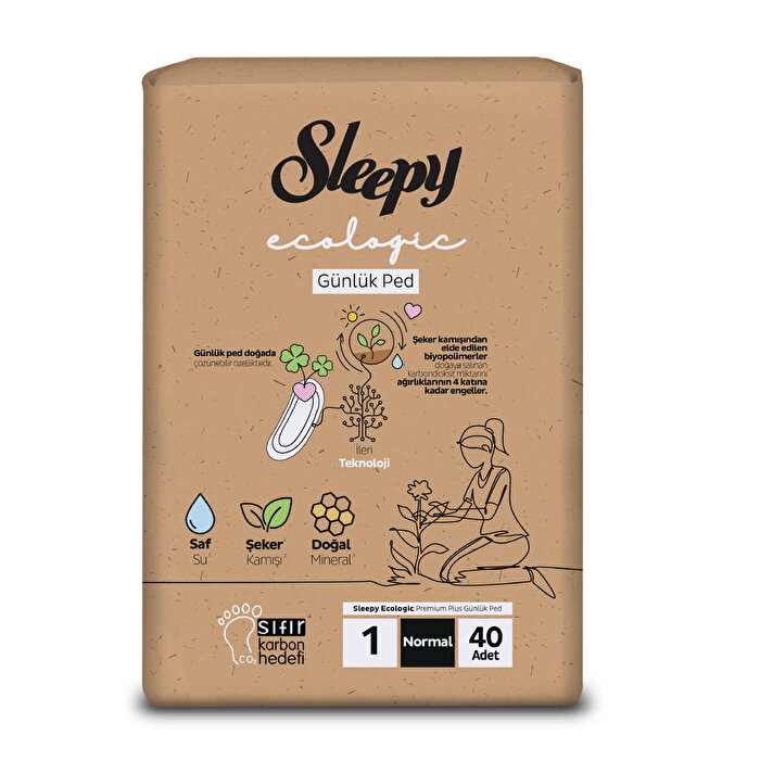 Sleepy Ecologic Premium Plus Günlük Ped Normal 40 Adet