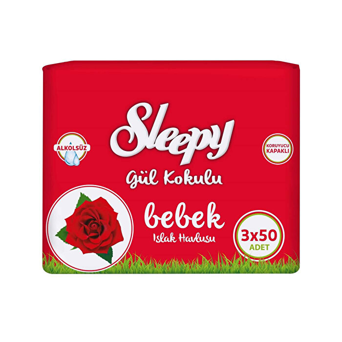 Sleepy Islak Havlu Gül 3x50'li