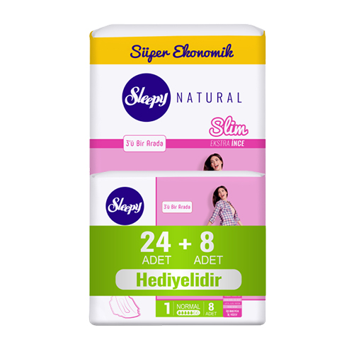 Sleepy Slim Ekstra İnce Ped Normal (24 + 8'li)