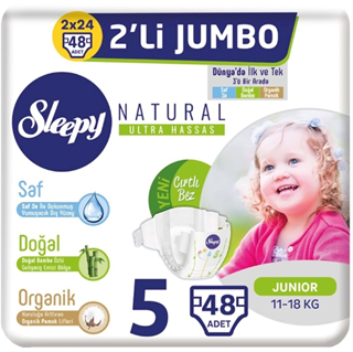 Sleppy Çocuk Bezi Maxi Natural Junior 2 Li Jumbo