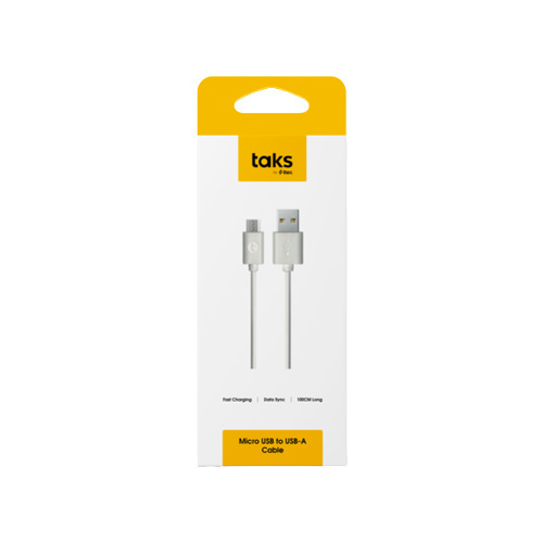 Taks Micro USB - USB-A Kablosu Beyaz (100 cm)