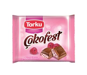 Torku Çokofest Frambuaz Krema Dolgulu Sütlü Çikolata 60 Gr