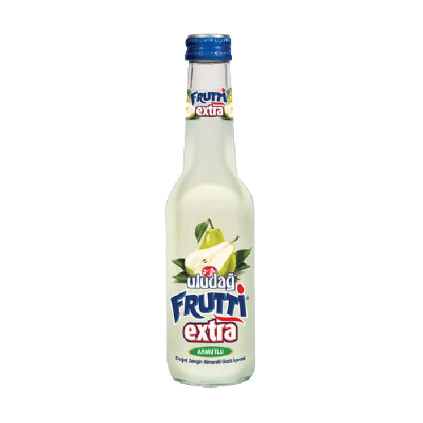Uludağ Frutti Extra Armutlu Doğal Zengin Mineralli Gazlı İçecek 250 ml Cam Şişe