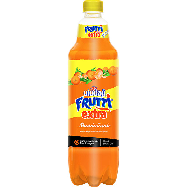 Uludağ Frutti Extra Mandalinalı Doğal Zengin Mineralli Gazlı İçecek 1 Litre Pet Şişe