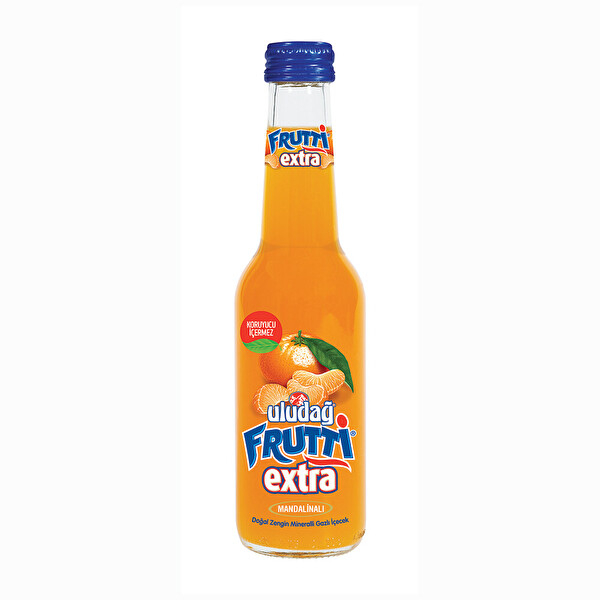 Uludağ Frutti Extra Mandalinalı Doğal Zengin Mineralli Gazlı İçecek 250 ml Cam Şişe