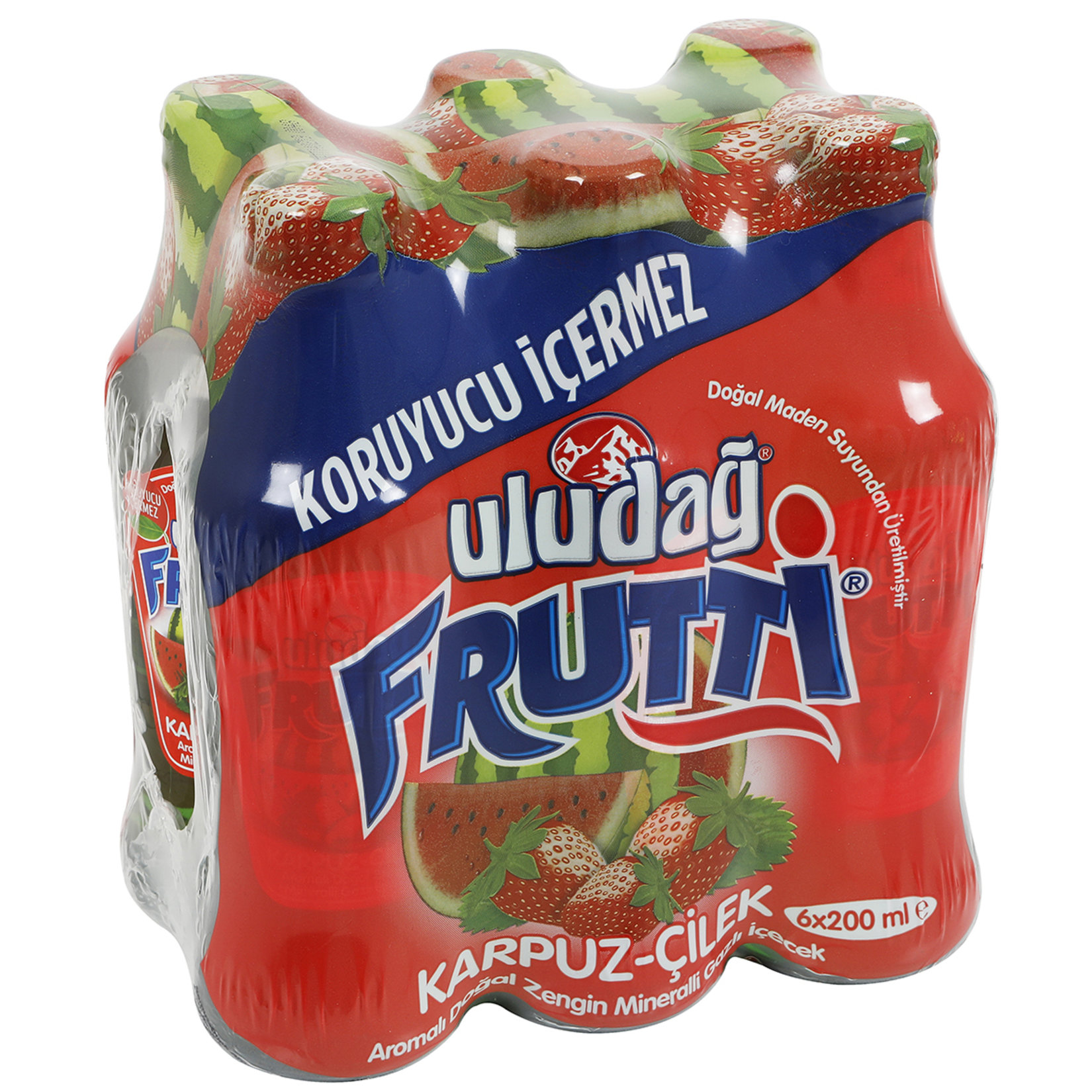 Uludağ Frutti Karpuz-Çilek Aromalı 6x200 ml Çoklu Paket