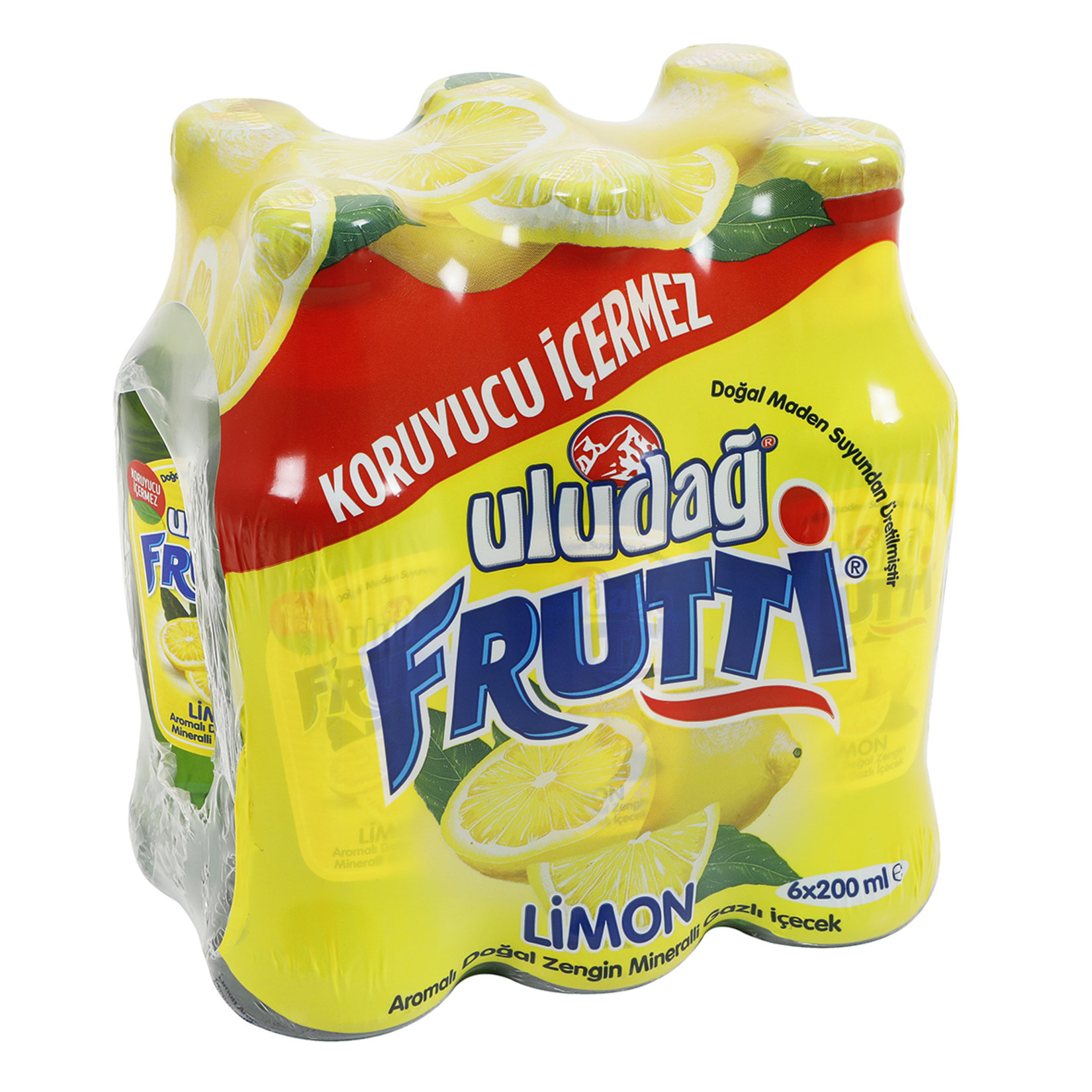 Uludağ Frutti Limon Aromalı 6x200 ml Çoklu Paket