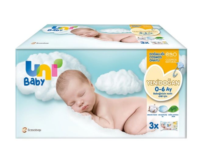 Uni Baby Yenidoğan Islak Mendil 3' lü Avantaj Paketi 40 x 3 Adet