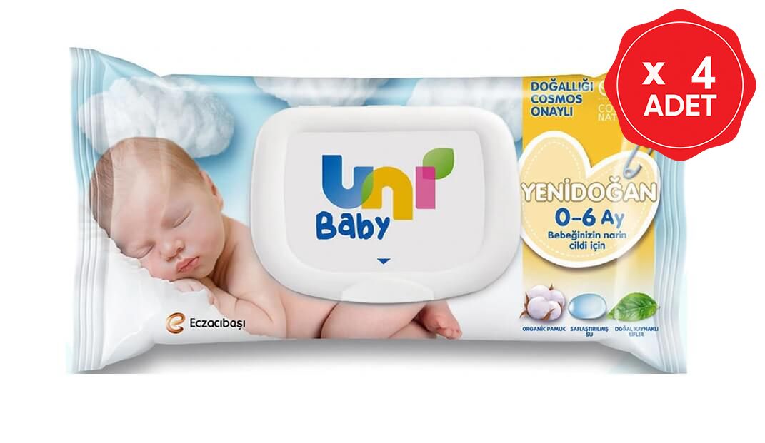 Uni Baby Yenidoğan Islak Mendil 4 paket
