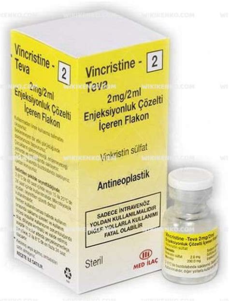 Med İlaç Vincristine Teva 2 mg/2 ml 1 Flakon