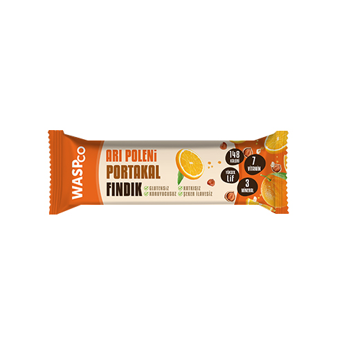 Wasp Portakal, Fındık & Arı Polenli Meyve Barı (35 g)