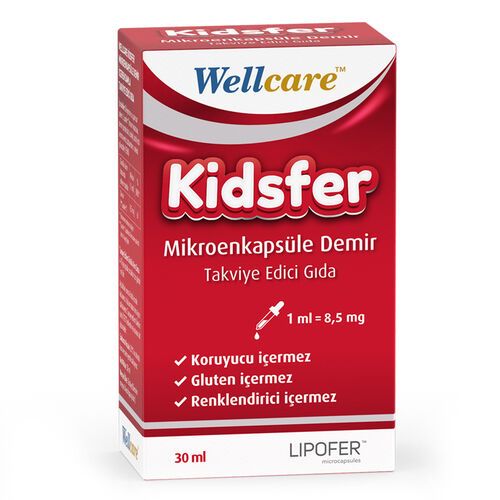 Wellcare Kidsfer Mikroenkapsüle Demir Takviye Edici Gıda 30 ml