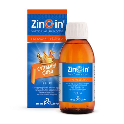 ZinC-in C Vitamini Çinko Sıvı Takviye Edici Gıda 150 ml