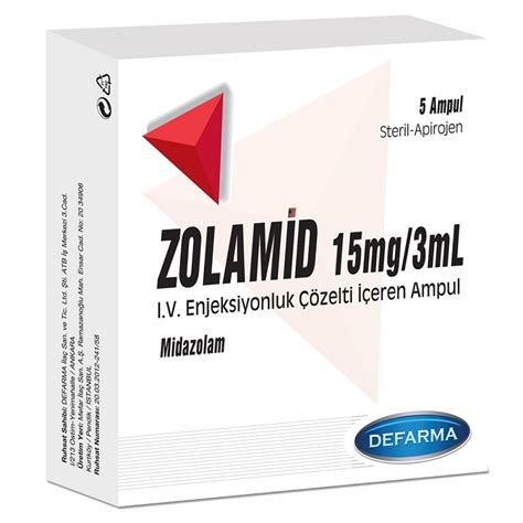 Defarma İlaç Zolamid 15 mg/3 ml 5 Ampül - Defarma İlaç ürünü